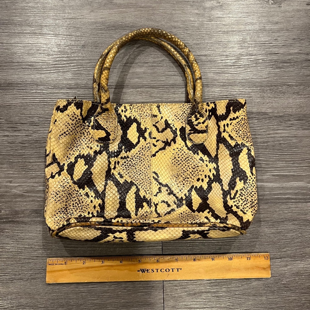 Snakeskin leather handbag purse